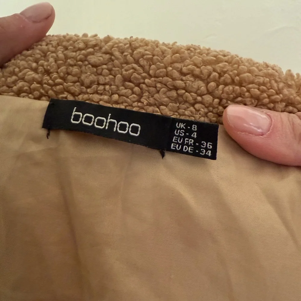 Boohoo Teddy Long Coat - Picture 2 of 2